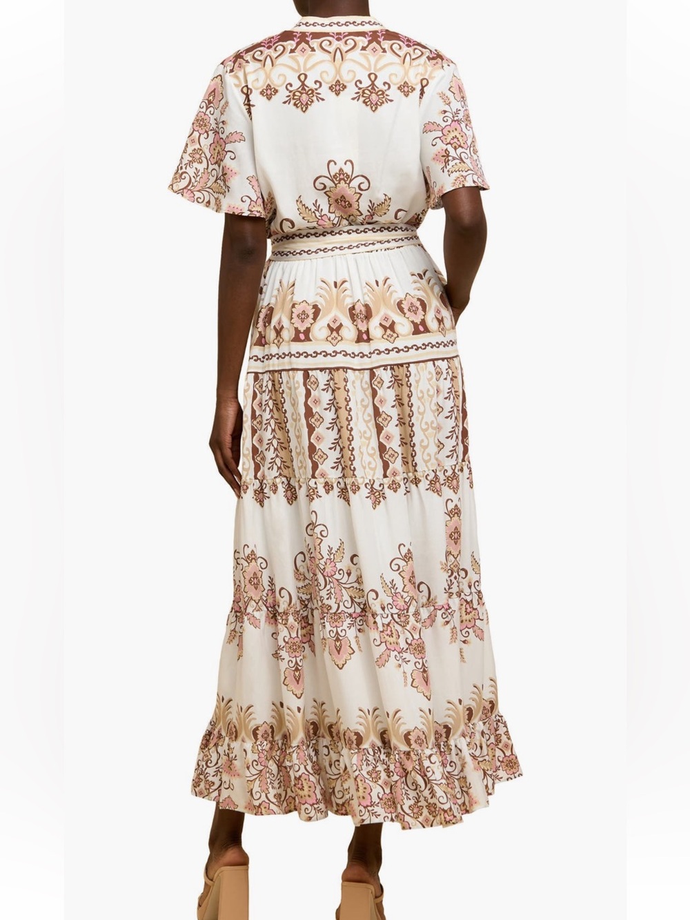 NWT Ciebon Thessa Floral Print Tie Waist Maxi Dress - Picture 3 of 6